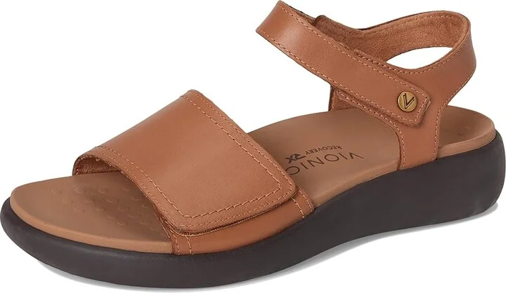 VIONIC Awaken Ankle Straps Women's Sandals Wheat Brown Leather : 7 W - Image 5