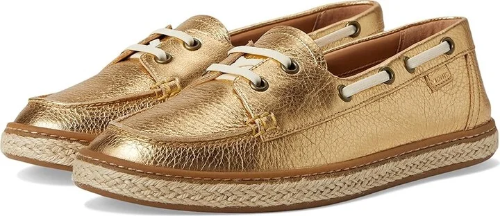 VIONIC Bay Women's Shoes Gold Yellow : 5 M, Leather/Rubber