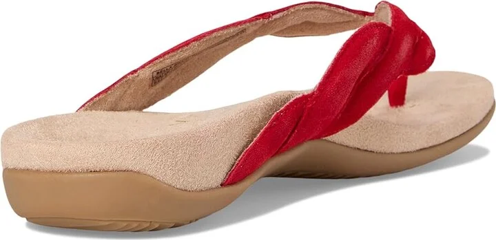 VIONIC Bella Braid Thong Sandals Women's Wedge Shoes Fruit Punch : 9.5 W, Leather - Image 4