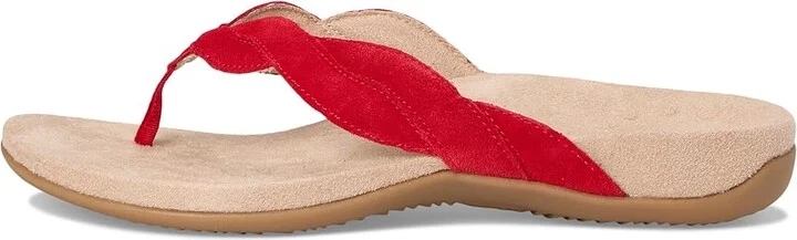 VIONIC Bella Braid Thong Sandals Women's Wedge Shoes Fruit Punch : 9.5 W, Leather - Image 6