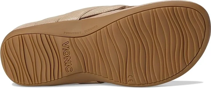 VIONIC Bella Braid Thong Sandals Women's Wedge Shoes Gold Leather : 9 W - Image 3