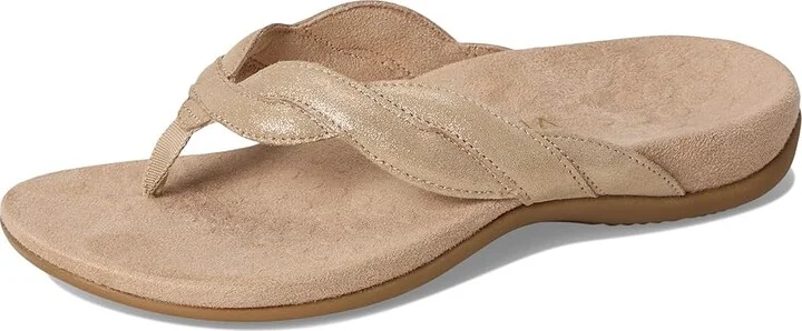 VIONIC Bella Braid Thong Sandals Women's Wedge Shoes Gold Leather : 9 W - Image 5