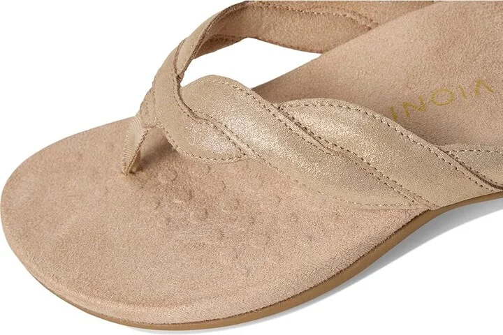 VIONIC Bella Braid Thong Sandals Women's Wedge Shoes Gold Leather : 9 W - Image 7