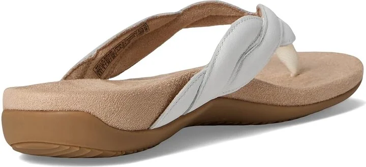 VIONIC Bella Braid Thong Sandals Women's Wedge Shoes White : 5 W, Leather - Image 4