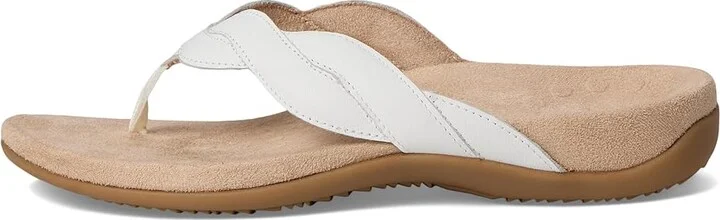 VIONIC Bella Braid Thong Sandals Women's Wedge Shoes White : 5 W, Leather - Image 6