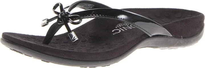VIONIC Bella II Women's Sandals Black Patent : 6 W, Synthetic - Image 2