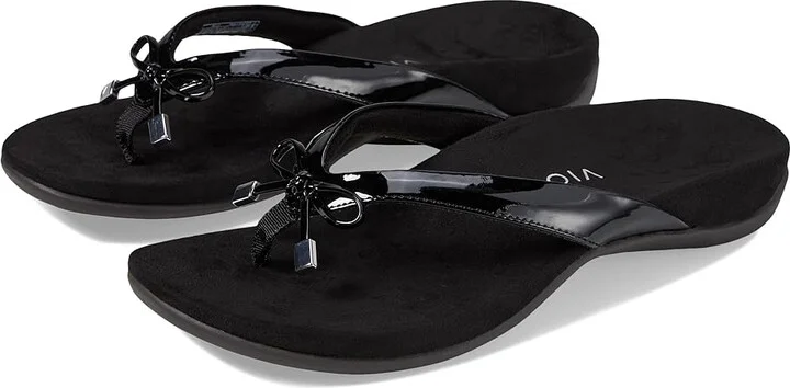 VIONIC Bella II Women's Sandals Black Patent : 6 W, Synthetic