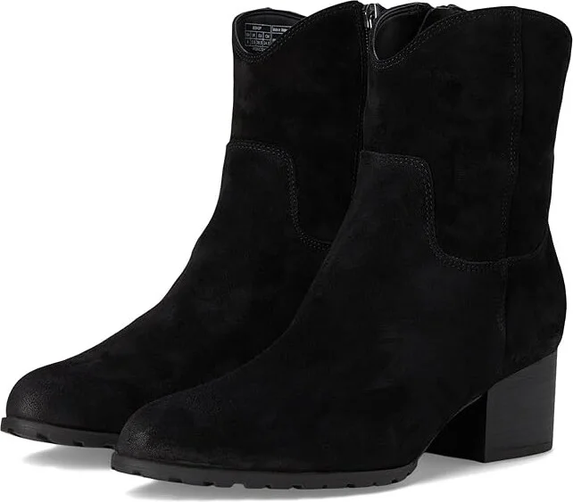 VIONIC Bishop Western Boots Women's Boots Black Waxy Suede : 12 M, Rubber/Suede