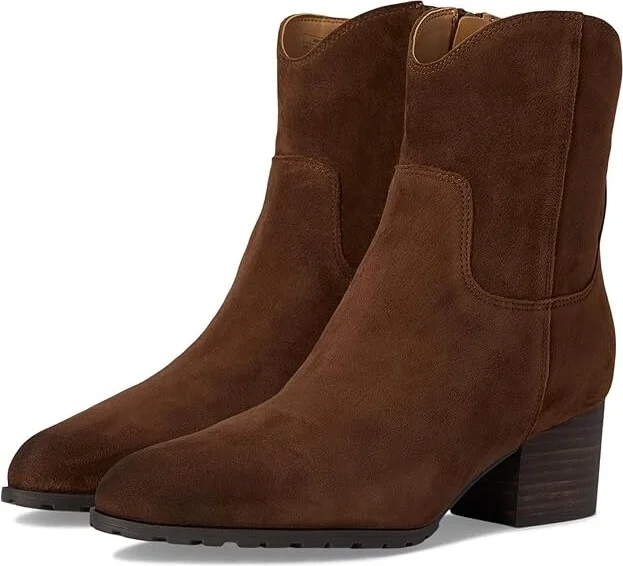 VIONIC Bishop Western Boots Women's Boots Dark Brown Waxy Suede : 9 M, Rubber/Suede
