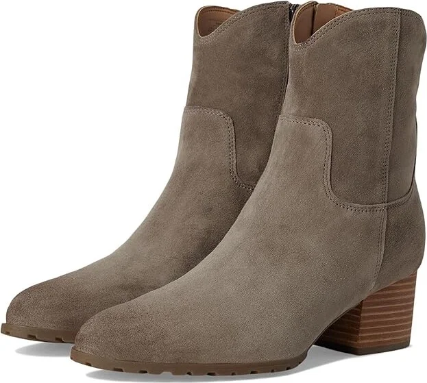 VIONIC Bishop Western Boots Women's Boots Stone Waxy Suede : 9 M, Rubber/Suede