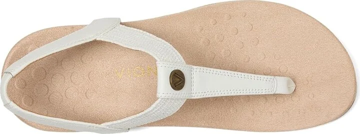 VIONIC Brea Slingback Sandals Women's Wedge Shoes White Leather : 10 M - Image 2