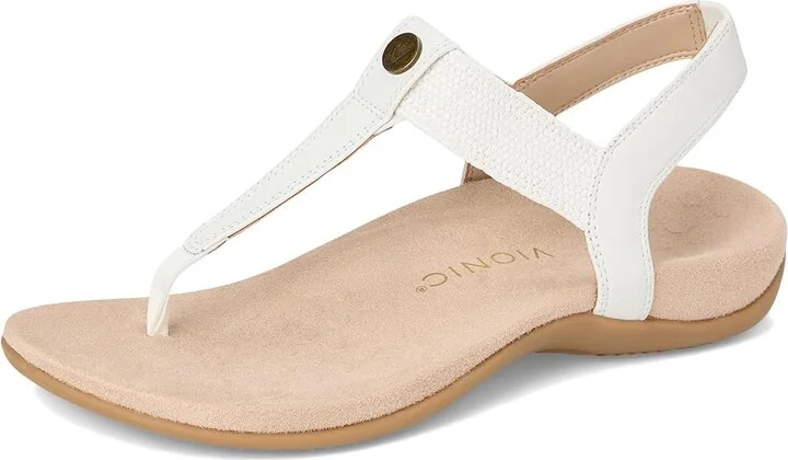 VIONIC Brea Slingback Sandals Women's Wedge Shoes White Leather : 10 M - Image 5
