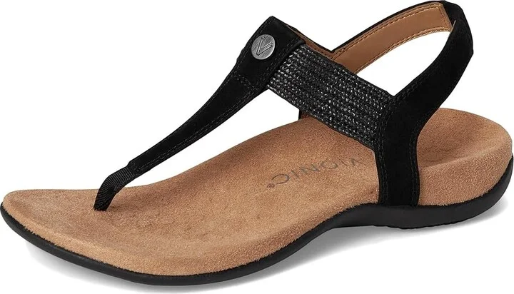 VIONIC Brea Women's Sandals Black Nubuck Leather : 9 W - Image 5