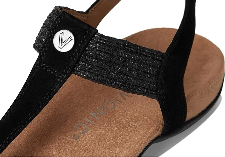 VIONIC Brea Women's Sandals Black Nubuck Leather : 9 W - Image 7