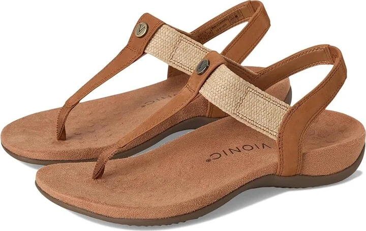VIONIC Brea Women's Sandals Camel Nubuck Leather : 12 W