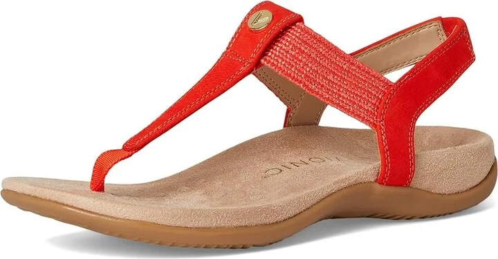 VIONIC Brea Women's Sandals Cherry Tomato Nubuck : 13 M, Leather - Image 5