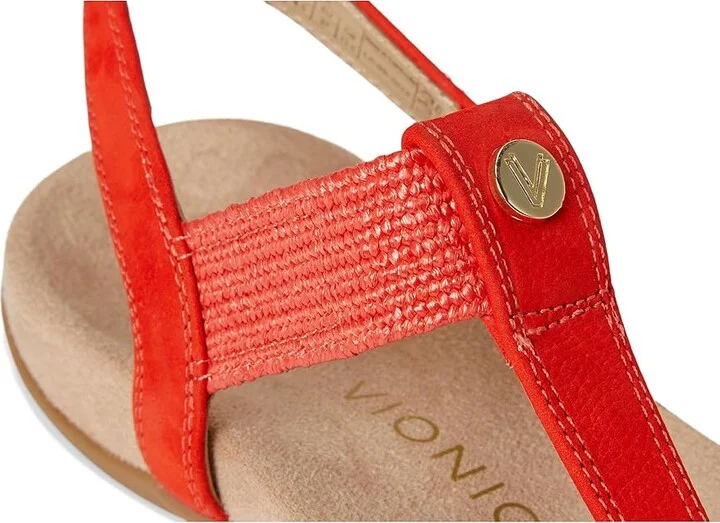 VIONIC Brea Women's Sandals Cherry Tomato Nubuck : 13 M, Leather - Image 7
