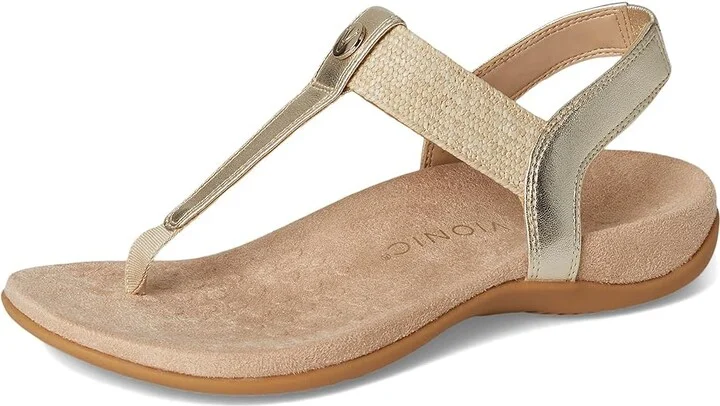VIONIC Brea Women's Sandals Gold Metallic Leather : 10 M - Image 5