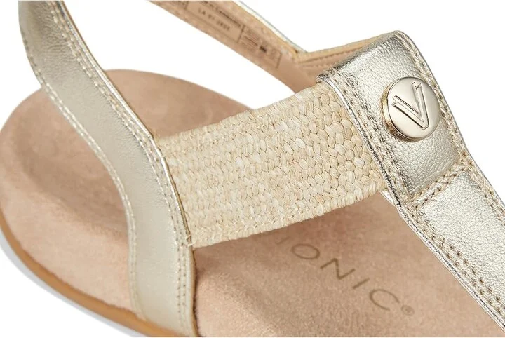 VIONIC Brea Women's Sandals Gold Metallic Leather : 10 M - Image 7