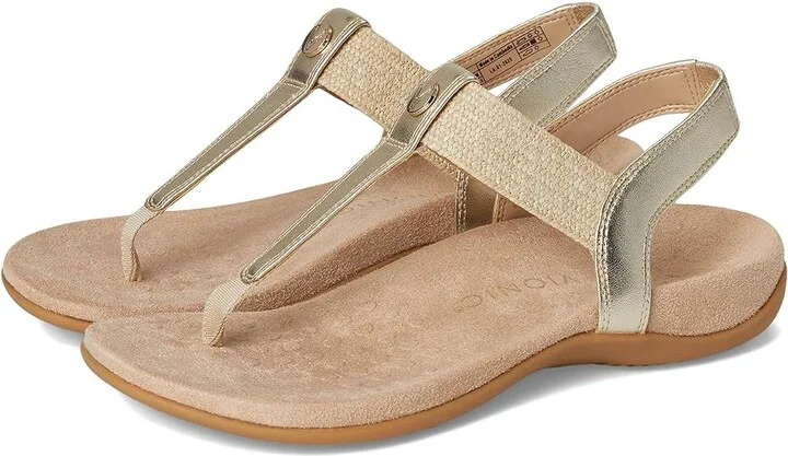 VIONIC Brea Women's Sandals Gold Metallic Leather : 10 M
