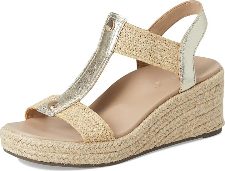 VIONIC Calera Ankle Straps Women's Sandals Gold Metallic Leather : 6 W - Image 5