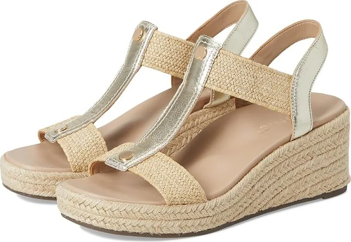 VIONIC Calera Ankle Straps Women's Sandals Gold Metallic Leather : 6 W