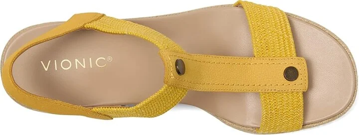 VIONIC Calera Women's Shoes Butter Yellow Nubuck/Fabric : 8 W, Leather - Image 2