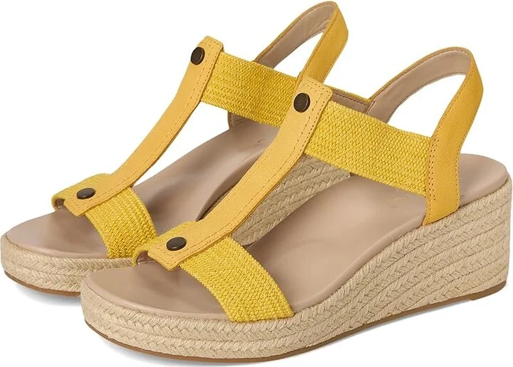 VIONIC Calera Women's Shoes Butter Yellow Nubuck/Fabric : 8 W, Leather