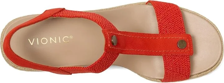 VIONIC Calera Women's Shoes Cherry Tomato Nubuck/Fabric : 7.5 W, Leather - Image 2