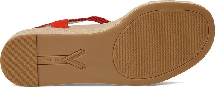 VIONIC Calera Women's Shoes Cherry Tomato Nubuck/Fabric : 7.5 W, Leather - Image 3