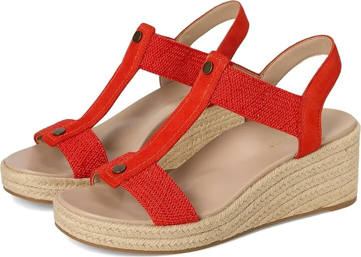 VIONIC Calera Women's Shoes Cherry Tomato Nubuck/Fabric : 7.5 W, Leather