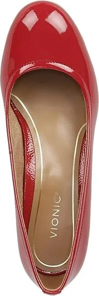 VIONIC Carmel Women's Shoes Red Crinkle Patent : 10 W, Leather/Rubber - Image 2