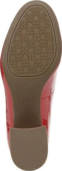 VIONIC Carmel Women's Shoes Red Crinkle Patent : 10 W, Leather/Rubber - Image 3
