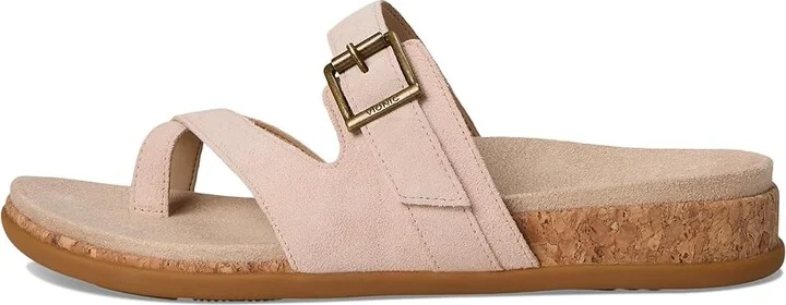 VIONIC Carmela Thong Sandals Women's Wedge Shoes Cameo Rose Suede : 12 M, Leather - Image 6