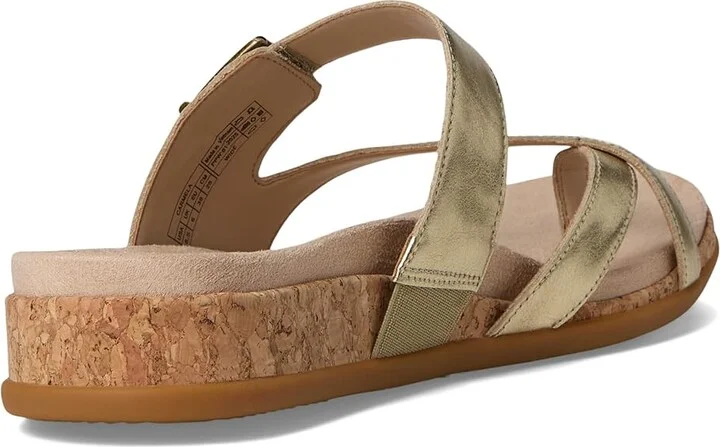 VIONIC Carmela Thong Sandals Women's Wedge Shoes Gold Leather : 5 M - Image 4