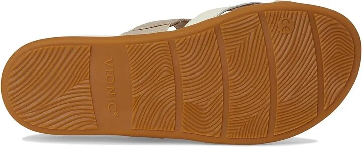 VIONIC Carmela Thong Sandals Women's Wedge Shoes Ivory Leather : 7 M - Image 3