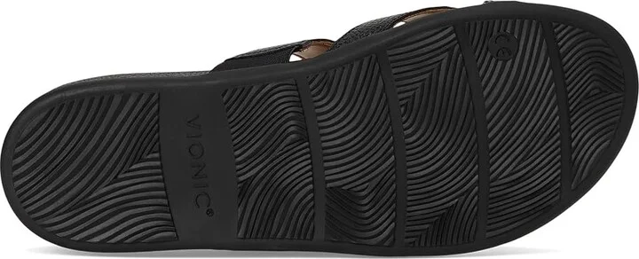 VIONIC Carmela Thongs Women's Sandals Black Leather : 10 W, Leather/Rubber - Image 3