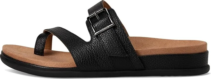 VIONIC Carmela Thongs Women's Sandals Black Leather : 10 W, Leather/Rubber - Image 6