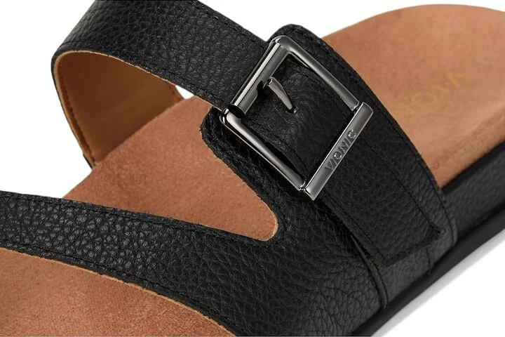 VIONIC Carmela Thongs Women's Sandals Black Leather : 10 W, Leather/Rubber - Image 7