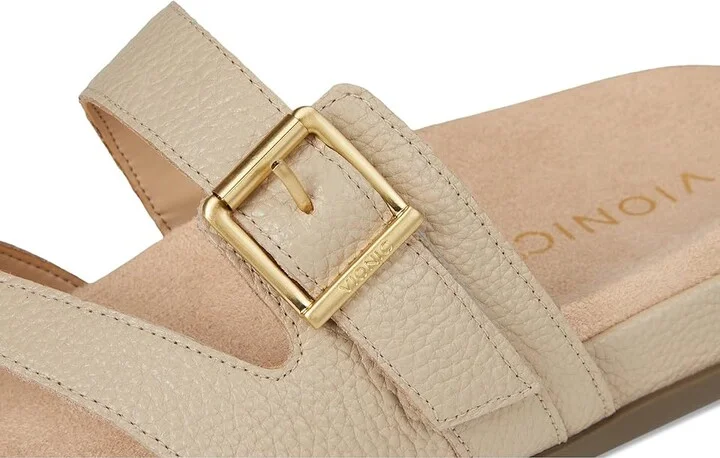 VIONIC Carmela Thongs Women's Sandals Oatmeal Beige Leather : 11 W, Leather/Rubber - Image 7