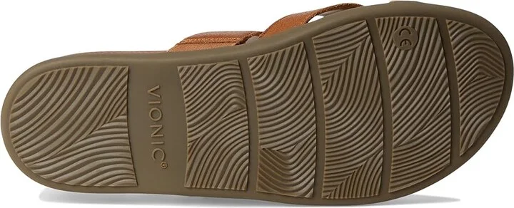 VIONIC Carmela Thongs Women's Sandals Tan Brown Leather : 12 W, Leather/Rubber - Image 3
