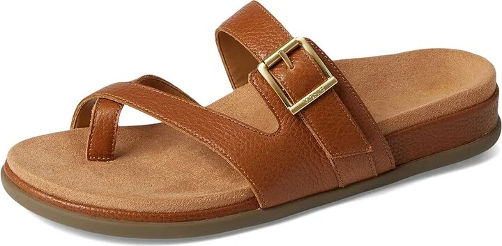 VIONIC Carmela Thongs Women's Sandals Tan Brown Leather : 12 W, Leather/Rubber - Image 5
