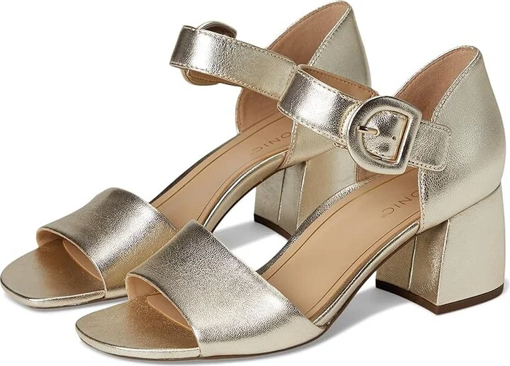 VIONIC Chardonnay Ankle Straps Women's Sandals Gold Metal Leather : 9 W
