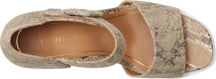 VIONIC Chardonnay Ankle Straps Women's Sandals Oatmeal Snake Leather : 5 W - Image 2