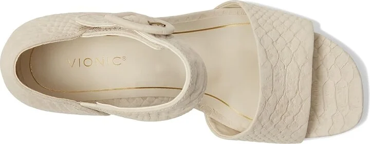 VIONIC Chardonnay Strappy Sandals Women's Wedge Shoes Cream Leather : 11 M - Image 2