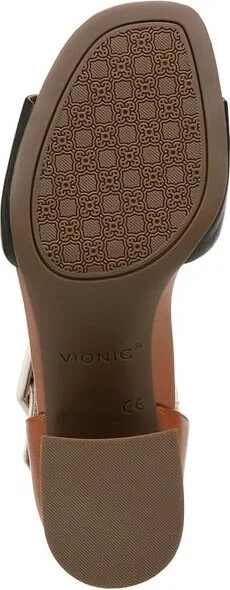 VIONIC Chardonnay Women's Sandals Tan Black Cream Leather : 10 W - Image 3