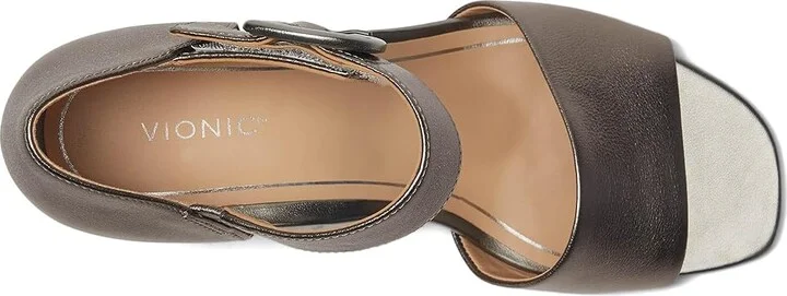 VIONIC Chardonnay Women's Shoes Pewter Metallic Leather : 10 M - Image 2