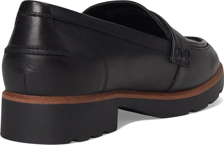 VIONIC Cleo Loafer Women's Flat Shoes Black Tumble Leather : 7.5 M - Image 4