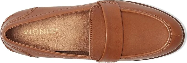 VIONIC Cleo Loafer Women's Flat Shoes Tan Vachetta Leather : 7.5 W - Image 2