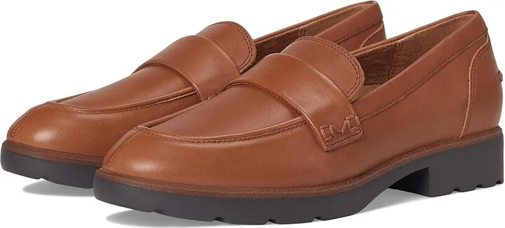 VIONIC Cleo Loafer Women's Flat Shoes Tan Vachetta Leather : 7.5 W